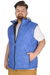 Mode XL Büyük Beden Erkek Yelek Basic Kapşon 21679 Saks - 3