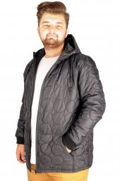Mode XL Büyük Beden Erkek Mont Basic Round Wind 21069 Siyah - 2