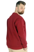 Mode XL Erkek Sweatshirt Bisiklet Yaka Basic 20131 Bordo - 6