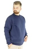 Mode XL Erkek Sweatshirt Bisiklet Yaka Basic 20131 İndigo thumbnail 1