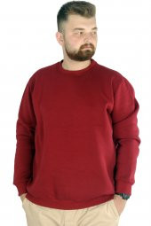 Mode XL Erkek Sweatshirt Bisiklet Yaka Basic 20131 Bordo - 1