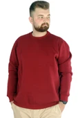Mode XL Erkek Sweatshirt Bisiklet Yaka Basic 20131 Bordo - 4