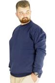 Mode XL Erkek Sweatshirt Bisiklet Yaka Basic 20131 İndigo thumbnail 8