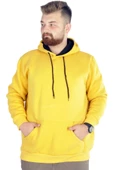 Mode XL Erkek Sweatshirt Kapşonlu Pocket Basic 20562 Hardal thumbnail 1