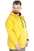 Mode XL Erkek Sweatshirt Kapşonlu Pocket Basic 20562 Hardal thumbnail 5