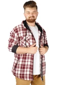 Mode XL Erkek Sweat Fermuarlı Kapak Cep Oduncu 21571 Mürdüm - 1