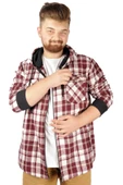 Mode XL Erkek Sweat Fermuarlı Kapak Cep Oduncu 21571 Mürdüm - 2