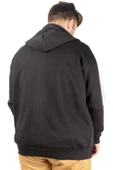 Mode XL Erkek Sweat Kapşonlu Pieced Embroidered 21514 Siyah - 4