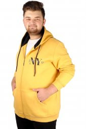 Mode XL Erkek Sweat Kapşonlu 1919NY 21516 Hardal - 1