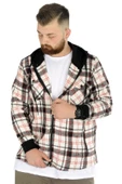 Mode XL Erkek Sweat Fermuarlı Kapşonlu Kapak Cep Oduncu 21572 Ekru - 4
