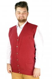 Mode XL Erkek Yelek Recycle Selanik Düğmeli B20521 Bordo - 1