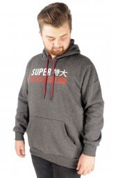 Mode XL Büyük Beden Erkek Sweat Kapşon Super 21512 Antramelanj thumbnail 1