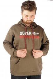 Mode XL Büyük Beden Erkek Sweat Kapşon Super 21512 Haki - 3