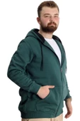 Mode XL Büyük Beden Erkek Sweat Zippered Basic 20543 Nefti thumbnail 10
