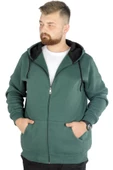 Mode XL Büyük Beden Erkek Sweat Zippered Basic 20543 Nefti thumbnail 1