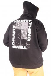 Mode XL Erkek Sweat Kapşonlu Cep Zippered Every 21520 Siyah - 3