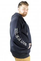 Mode XL Erkek Sweat Kapşonlu Cep Zippered Linexpected 21521 Lacivert - 2