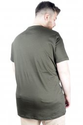 Mode XL Büyük Beden Erkek T shirt Bis Yaka End Zone 22105 Haki - 3