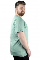 Mode XL Erkek T shirt Bis Yaka Smile 22107 Yeşil - 2
