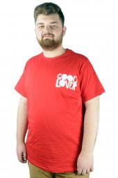 Mode XL Erkek T shirt Bis Yaka Good Lover 22114 Kırmızı - 1