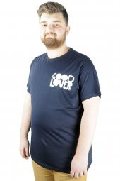 Mode XL Erkek T shirt Bis Yaka Good Lover 22114 Lacivert thumbnail 1