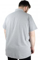 Mode XL Büyük Beden Erkek T shirt Polo MDX Club 22305 Gri Melanj - 3