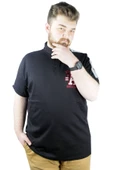 Mode XL Büyük Beden Erkek T shirt Polo Best Team 22307 Siyah thumbnail 6