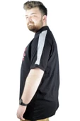 Mode XL Büyük Beden Erkek T shirt Polo Best Team 22307 Siyah thumbnail 3