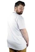Mode XL Büyük Beden T shirt Polo Likralı Süprem Cepli 21558 Beyaz - 3