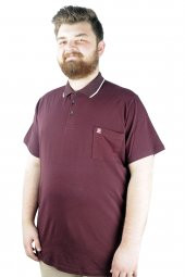 Mode XL Büyük Beden T shirt Polo Likralı Süprem Cepli 21558 Mürdüm - 1