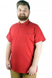 Mode XL Büyük Beden T shirt Polo Likralı Süprem Cepli 21558 Bordo thumbnail 4