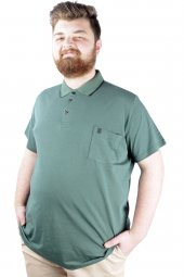 Mode XL Büyük Beden T shirt Polo Likralı Süprem Cepli 21558 Nefti - 1