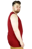 Mode XL Büyük Beden Erkek Kolsuz Tshirt Unreal 22121 Bordo thumbnail 2