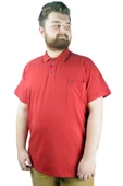 Mode XL Büyük Beden T shirt Polo Likralı Süprem Cepli 21558 Bordo thumbnail 5