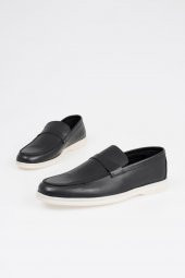 Hakiki Deri Erkek Ön Şerit Detaylı Loafer Ayakkabı - 5
