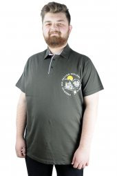 Mode XL Erkek Polo T shirt Explore The World 22313 Haki - 1