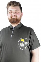Mode XL Erkek Polo T shirt Explore The World 22313 Haki - 4