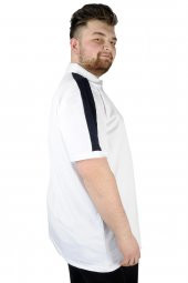 Mode XL Büyük Beden Erkek T shirt Polo Yale Crew 22308 Beyaz - 2