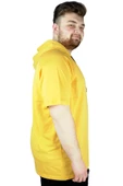 Mode XL Büyük Beden Tshirt Reglan Kapşonlu 22117 Hardal - 2