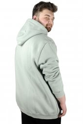 Mode XL Erkek Sweatshirt Kapşonlu Pocket Basic 20562 Yeşil - 3