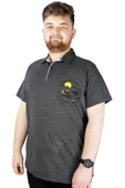 Mode XL Erkek Polo T shirt Explore The World 22313 Antramelanj - 4