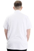 Mode XL Battal Beden Erkek Tshirt Polo Yaka Cepli Klasik Pike 20552 Beyaz thumbnail 4