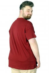 Mode XL Büyük Beden Tshirt Baskılı Flu 22152 Bordo - 2