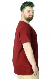 Mode XL Büyük Beden Tshirt Baskılı Flu 22152 Bordo - 3