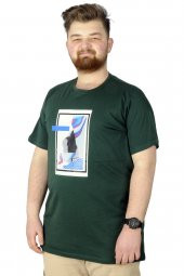 Mode XL Büyük Beden Tshirt Baskılı Flu 22152 Nefti - 1