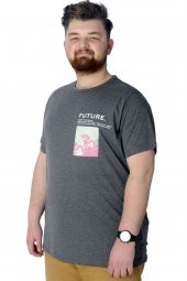 Mode XL Büyük Beden T-Shirt Baskılı Future 22154 Anramelanj - 1