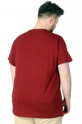 Mode XL Büyük Beden T-Shirt Baskılı Renovate 22157 Bordo - 2