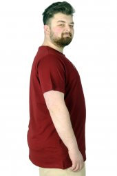Mode XL Büyük Beden T-Shirt Baskılı Renovate 22157 Bordo - 3