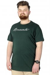 Mode XL Büyük Beden T-Shirt Baskılı Renovate 22157 Nefti - 1