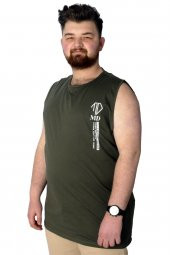 Mode XL Büyük Beden T-Shirt Kolsuz Choose Mode 22160 Haki - 1